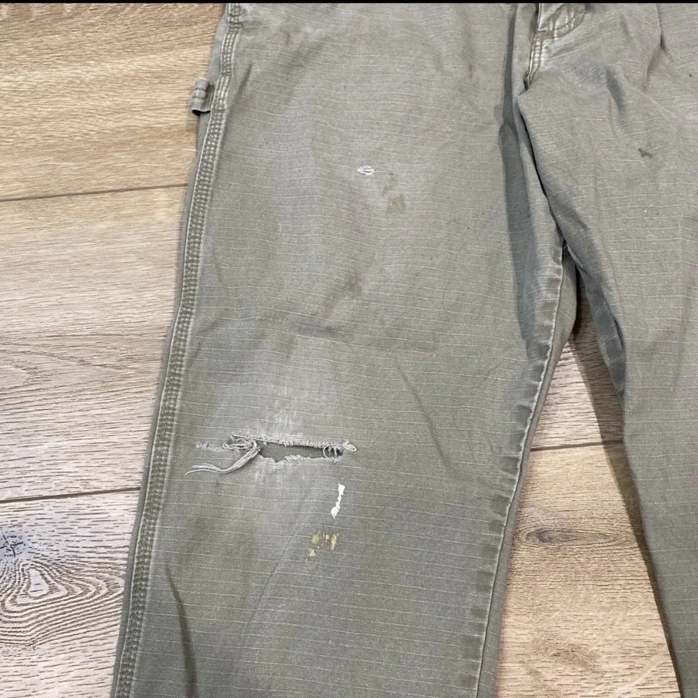 Wrangler RIGGS Workwear Carpenter Pants Distressed Utility Khaki 33x30‎